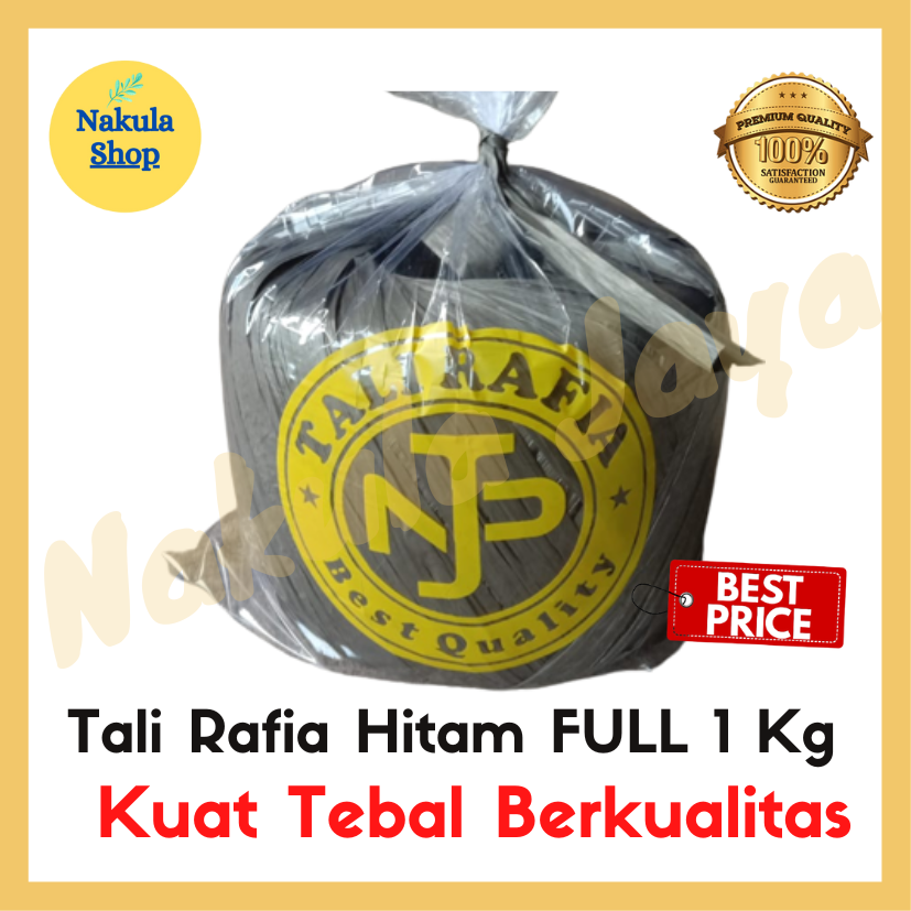 Jual Grosir 1 Ball Tali Rafia Kiloan / Tali Plastik Warna Hitam Kuat ...