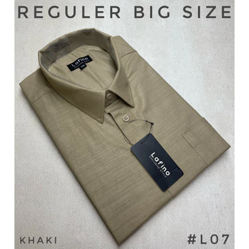 Lafino M L Xl 2Xl 3Xl 4Xl (Xxl Xxxl Xxxxl) Heavyweight Rami Kemeja Polos Pendek Pria Jumbo Big