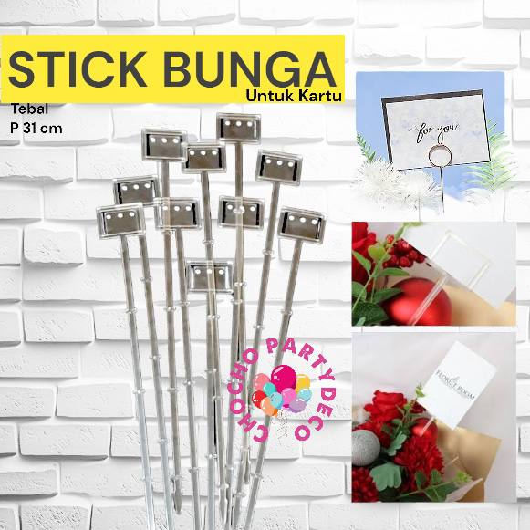 Jual Stik Kartu Ucapan Buket Bunga Stick Card Holder Isi Pc Shopee Indonesia