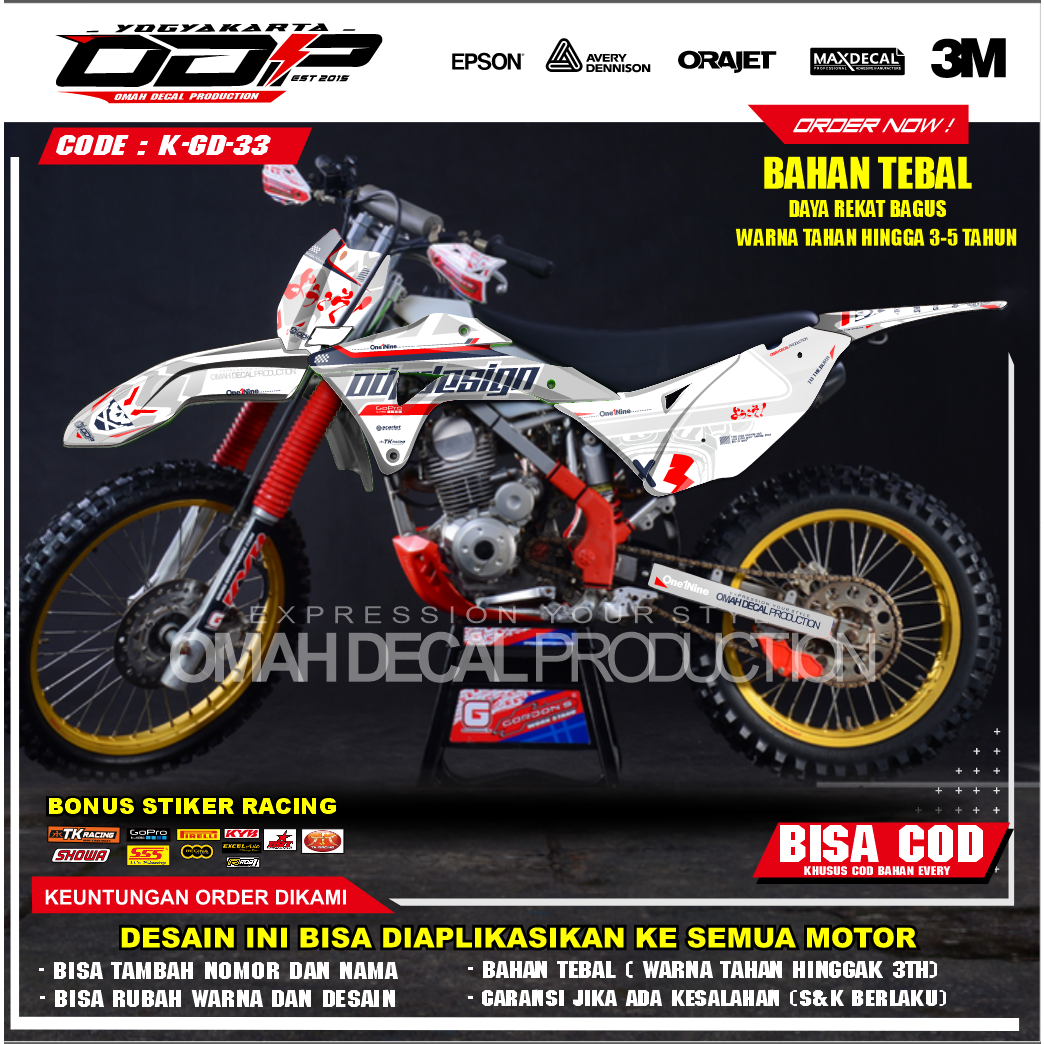 Jual DECAL GORDON FULL BODY AKSESORIS VARIASI STICKER MOTOR KAWASAI KLX ...