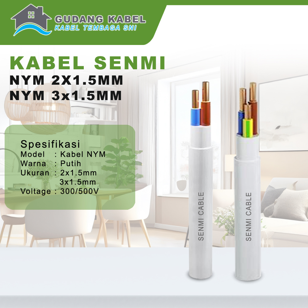 Jual Kabel NYM 2x1.5mm 3x1.5mm Senmi / Kabel Listrik Tembaga NYM ...
