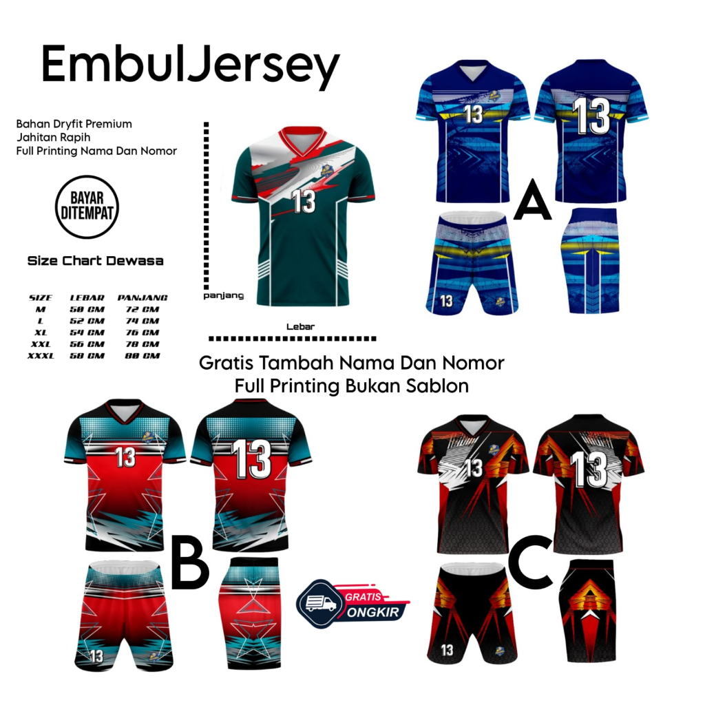 Jual Setelan Costum Baju Jersey Olahraga Pendek Pria Volly Volleyball ...