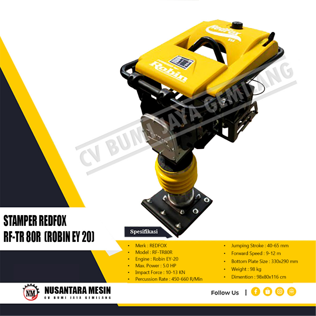 Jual MESIN STAMPER KUDA TAMPING RAMMER REDFOX RF TR 80R Shopee Indonesia