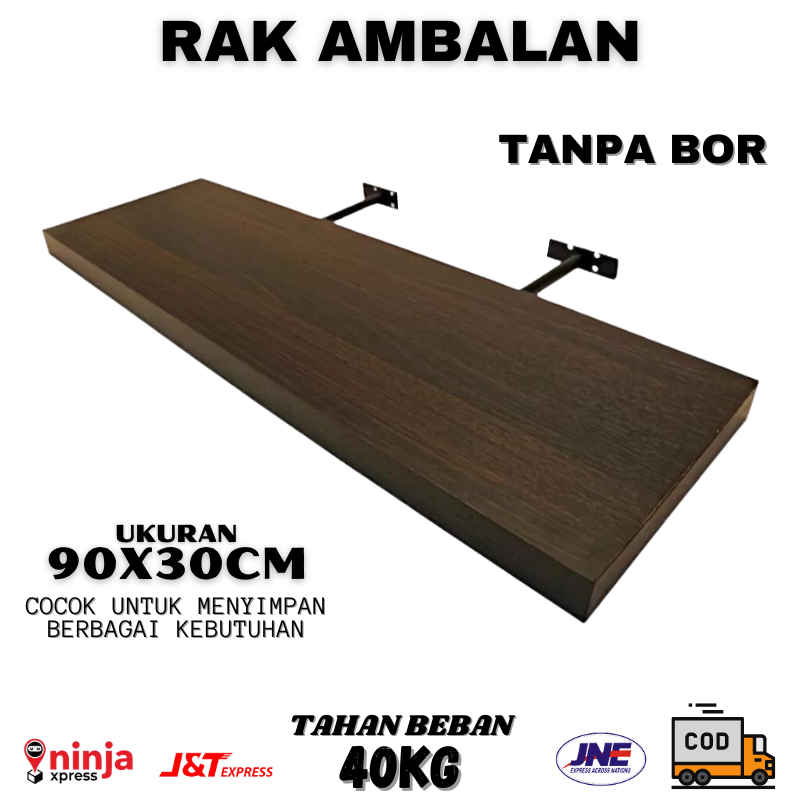 Jual Rak Ambalan Tempel Dinding Minimalis Serbaguna Ukuran 90x30cm ...