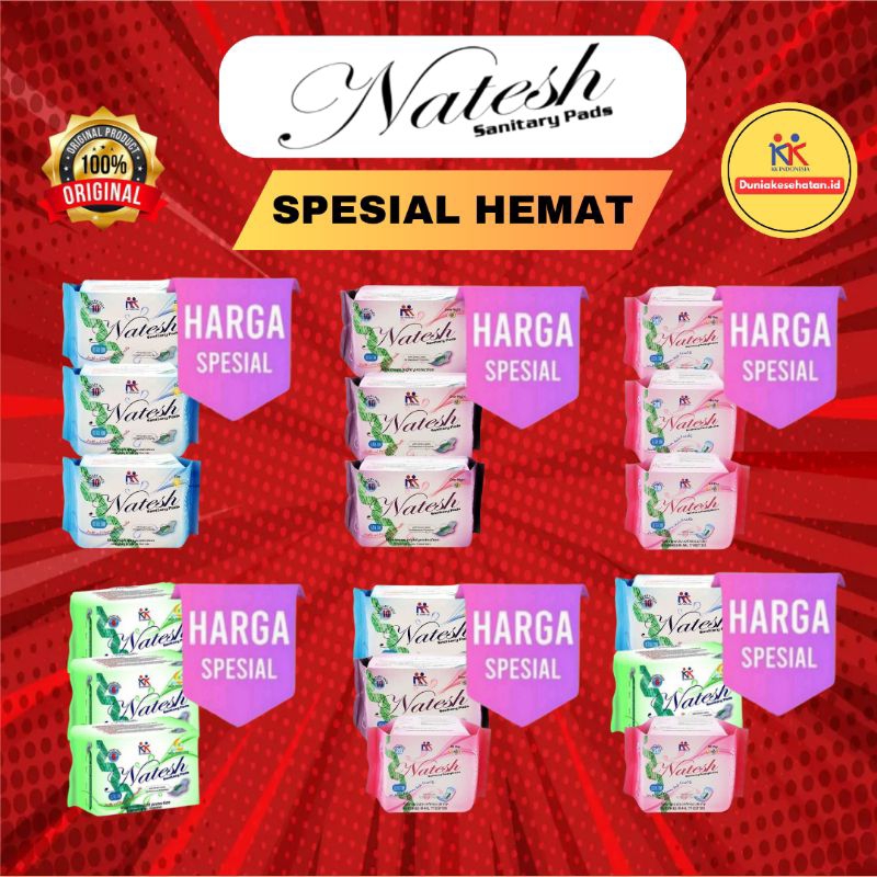 Jual Natesh Pembalut Herbal Natesh Day Night Pantyliner Extra Long Promo Hemat Pack Original