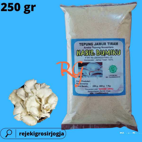 Jual Tepung Jamur Tiram Kemasan 250 Gram Osyster Mushroom Kemasan 250