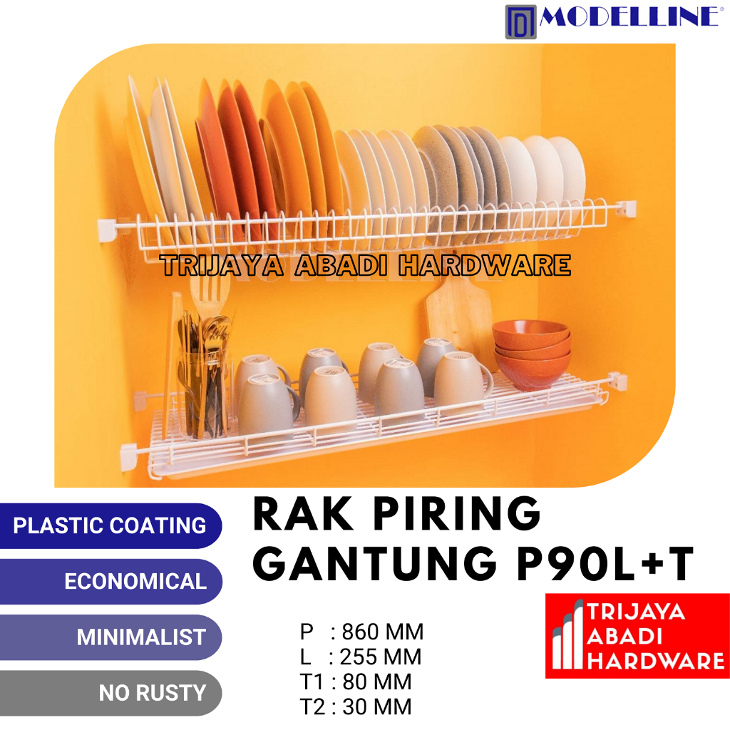 Jual Rak Piring Gantung 2 Susun P90L + T Modelline dengan Tatakan Air ...