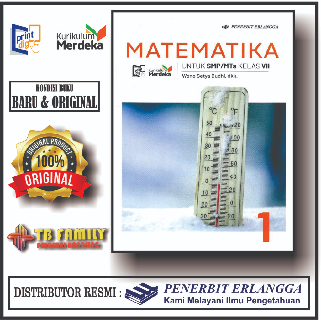 Jual Buku Matematika Smp Revisi Kelas 7 8 9 Kurmer Kurikulum Merdeka Penerbit Erlangga Baru Dan 8897