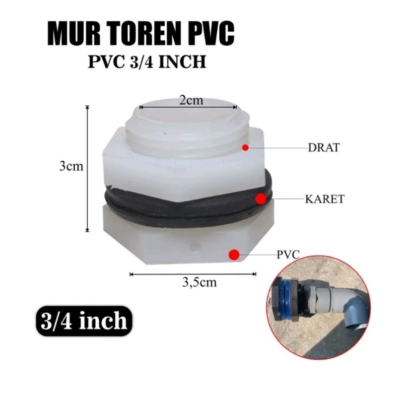 Jual Mur Tandon Pvc Inch Mur Torn Nepel Shopee Indonesia