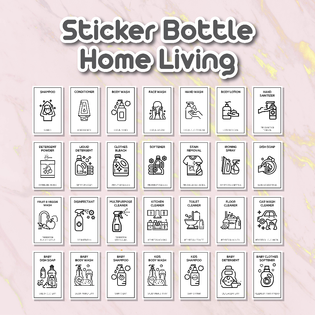 Jual Sticker Botol Home Living - Bahan Stiker Vinyl Putih ANTI AIR ...