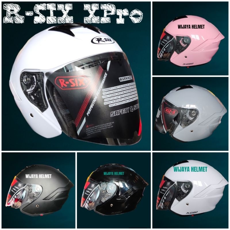 Jual HELM R-SIX XPRO HALF FACE SNI | Shopee Indonesia