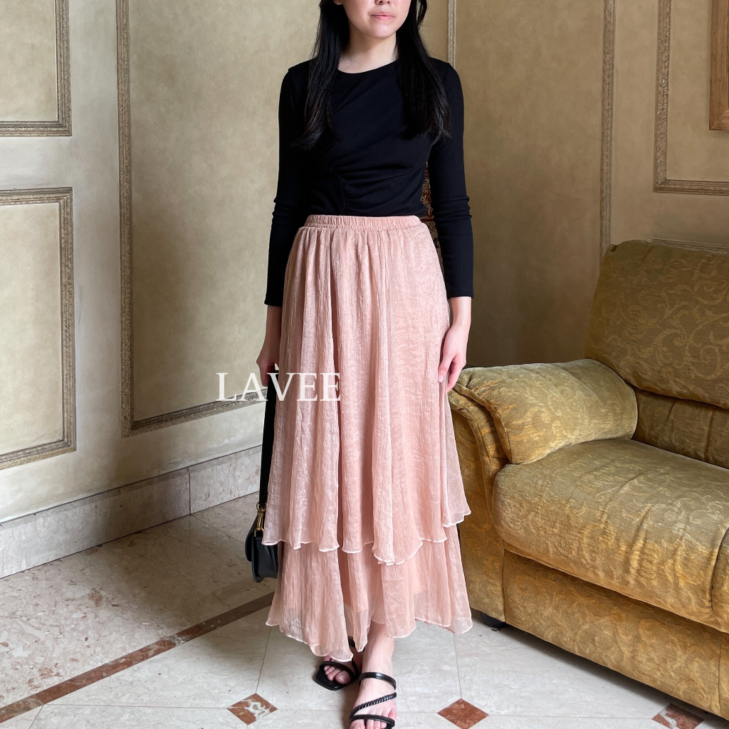 Jual LAVEE - Sophia Layer Skirt / Rok Maxi Panjang | Shopee Indonesia