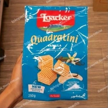 Jual Loacker Quadratini biskuit wafer coklat rasa VANILA IMPORT 250gr ...