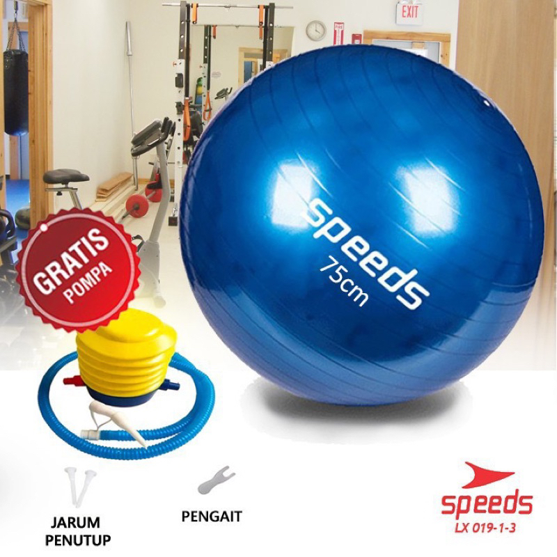 Jual SPEEDS Gymball fitness/Bola yoga alat olahraga Gym ball 75cm Bonus ...