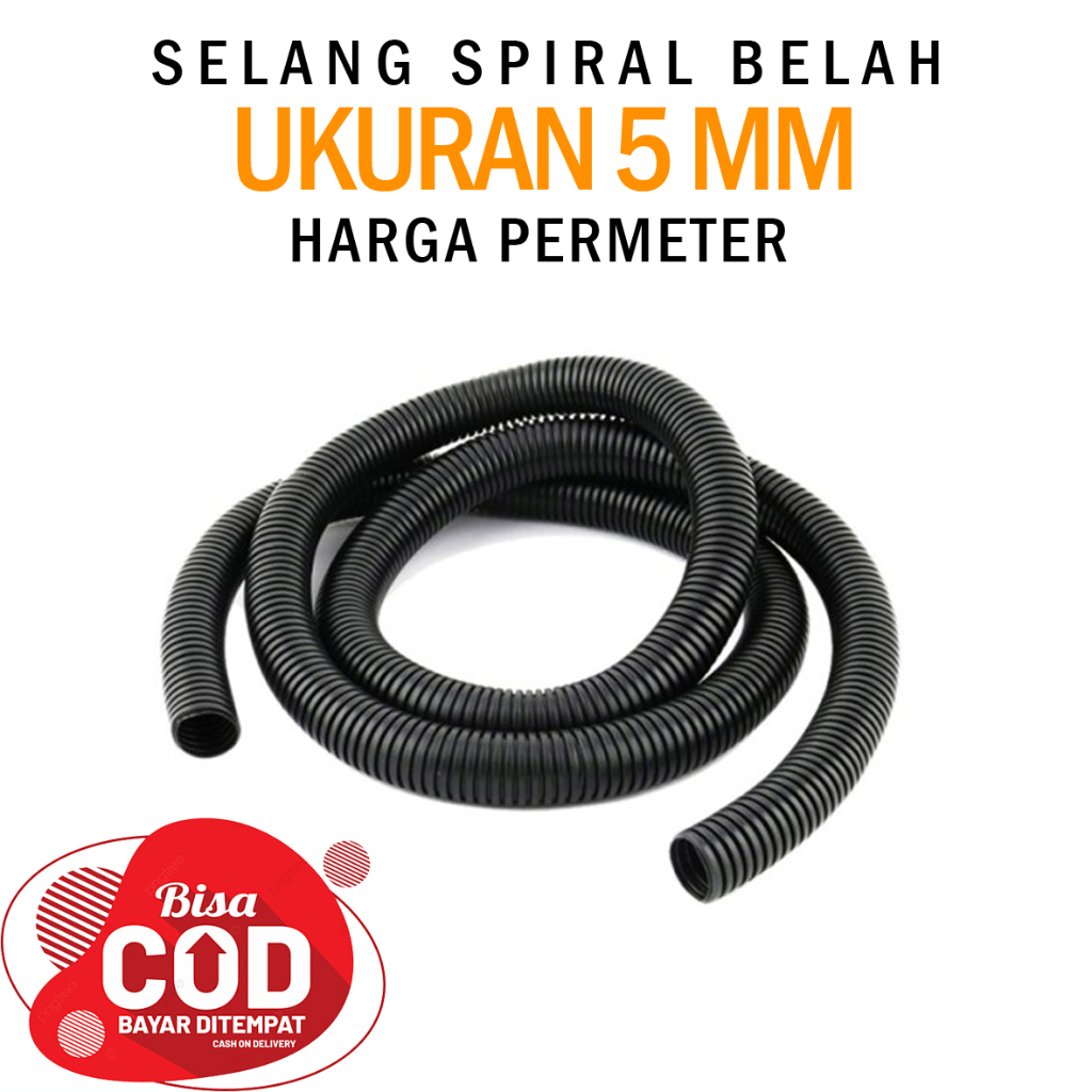 Jual Selang Spiral Mm Flexible Belah Untuk Kabel Mobil Motor Meteran