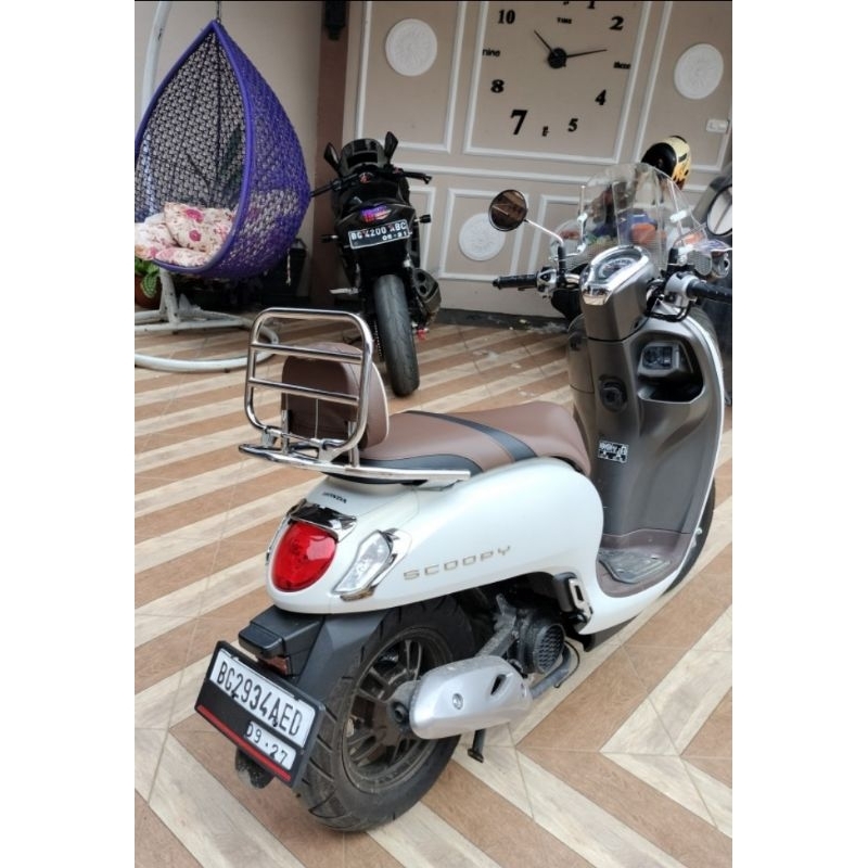 Jual Back Rack Plus Busa Bantalan Motor Honda Scoopy | Shopee Indonesia