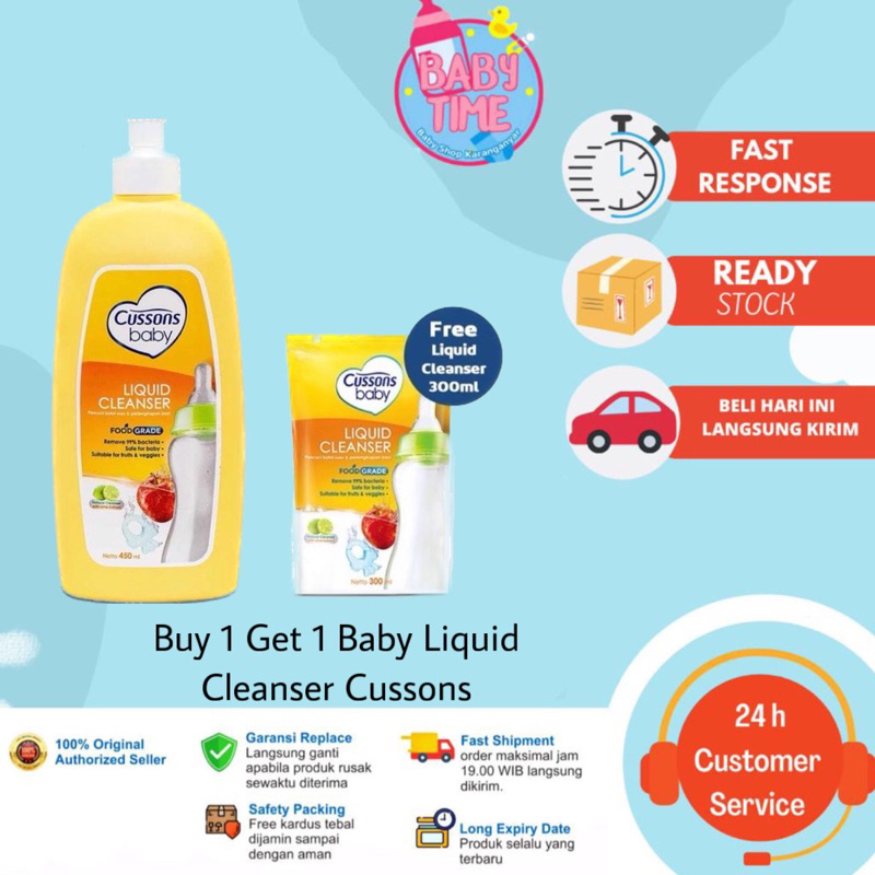 Jual Cussons Baby Liquid Cleanser 450ml Free 300ml & 300+100ml / Sabun ...