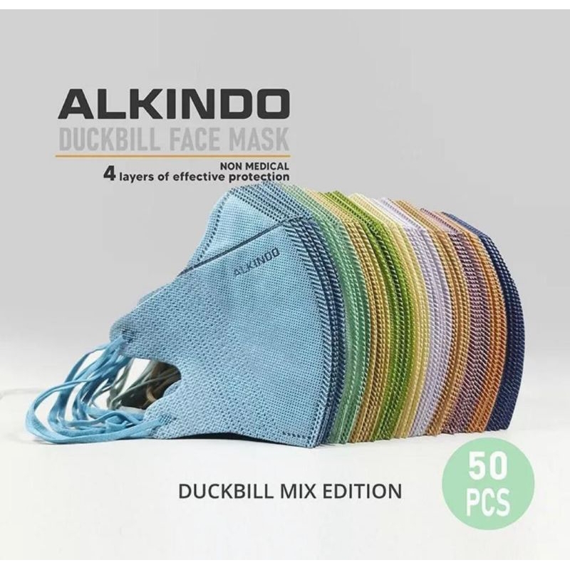 Jual Masker Duckbil / Duckbill 4 Ply Alkindo Warna Mix Soft 50pcs ...