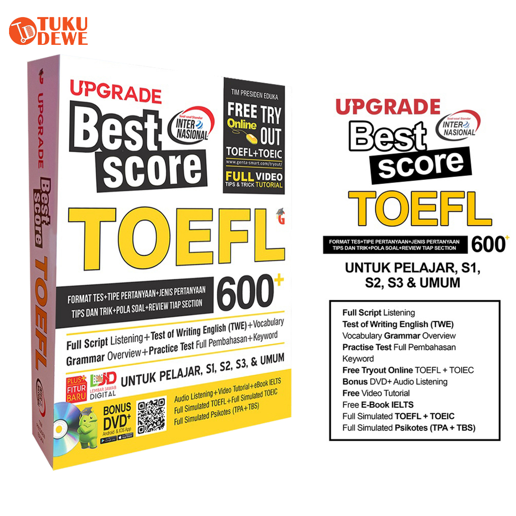 Jual Buku Toefl - Buku Tes Toefl Toeic - Upgrade Best Score Toefl 600 ...