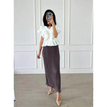 GLITTEN THE LABEL Rok Span Panjang Plisket Lidi Wavy Rok Span Plisket Wavy Rok Plisket Lidi Rok