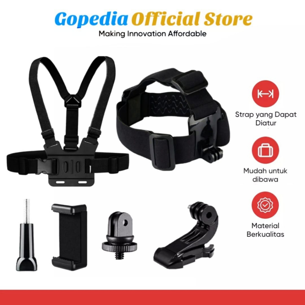 Jual Body Chest Strap & Head Strap Mounting Holder Smartphone Action ...