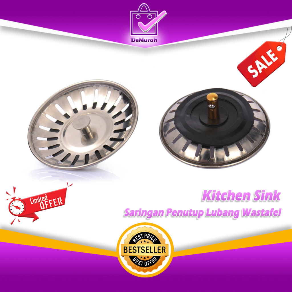 Jual Saringan Penutup Lubang Wastafel Cuci Piring Kitchen Sink Strainer