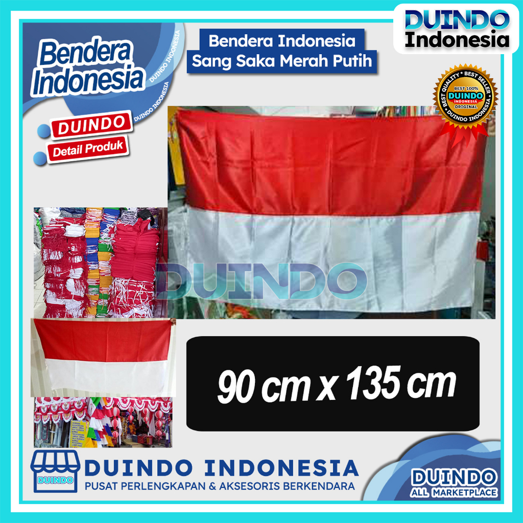 Jual Duindo - Bendera Merah Putih Rumah Berbagai Ukuran Peles Satin ...