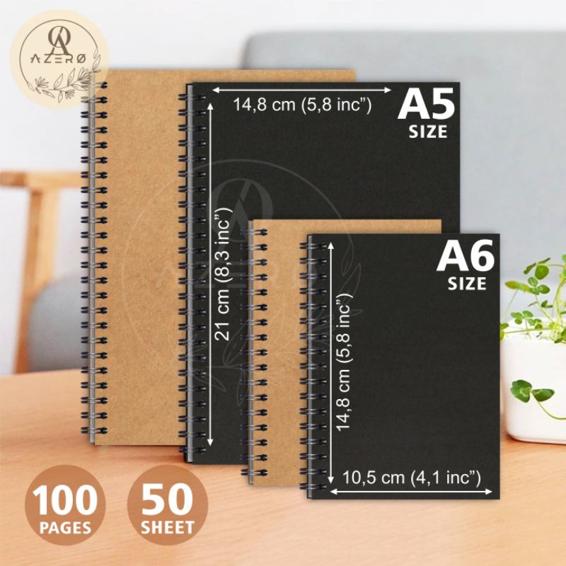 Jual Notebook Spiral A5 / Jurnal Buku Catatan Spiral / Notebook Brown ...