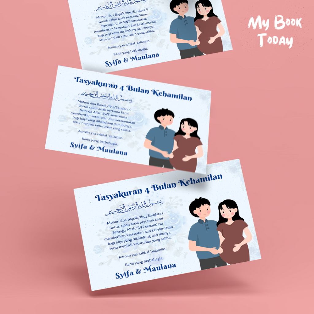 Jual [My Book Today] Custom Kartu Ucapan Tasyakuran Hamil 4 Bulan