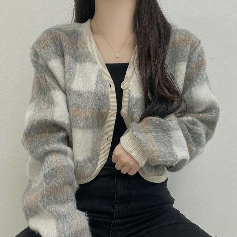 Jual TEENSWEAR - Addison Cardigan Sweater Couple Unisex Grid Premium ...
