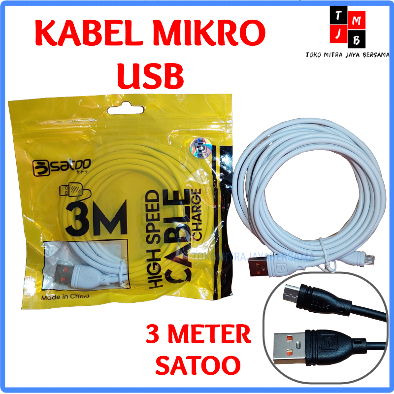 Jual Kabel Micro Usb Panjang 3meter 5meter 10meter Mikro Usb 3 Meter 5 Meter 10 Metersatoo 3m 5m 5222