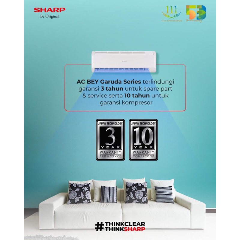 Jual AC SHARP 1/2PK AH 05BEY LOW WATT FREE VACUM | Shopee Indonesia