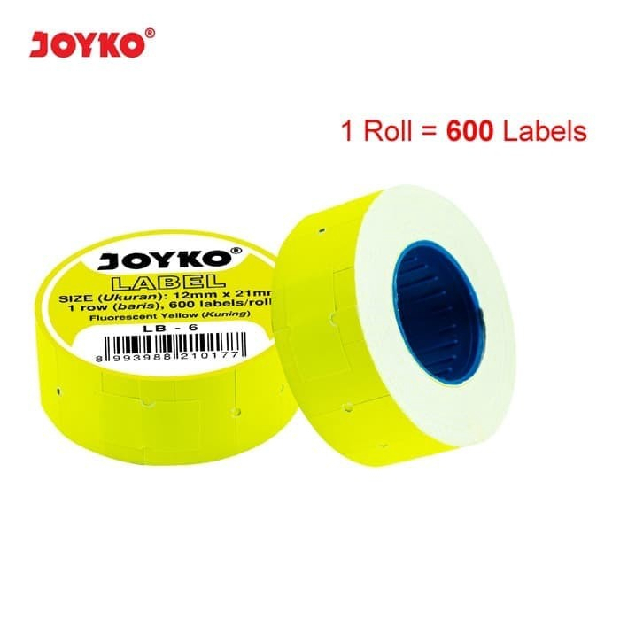 Jual Price Label / Label Harga Joyko LB-6 Fluorescent Yellow ( Kuning ...