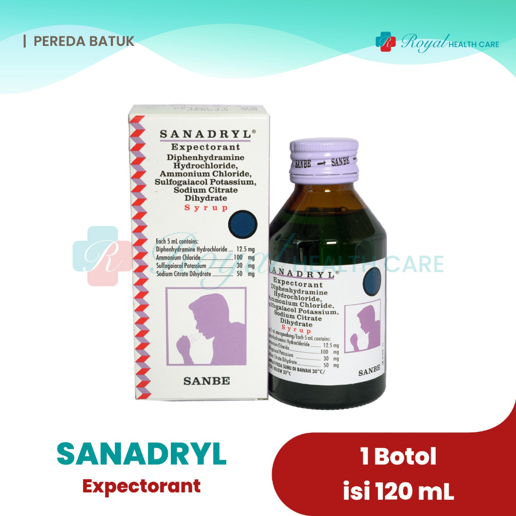 Jual Sanadryl Expectorant Sirup 120 Ml Efektif Mengatasi Batuk Berdahak