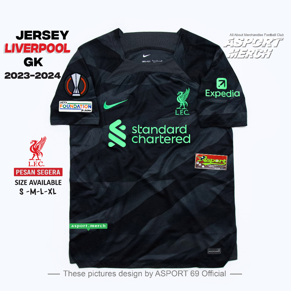 Jual JERSEY BOLA LIVERPOOL GK HOME HITAM TERBARU 2023 2024 SOCCER ...