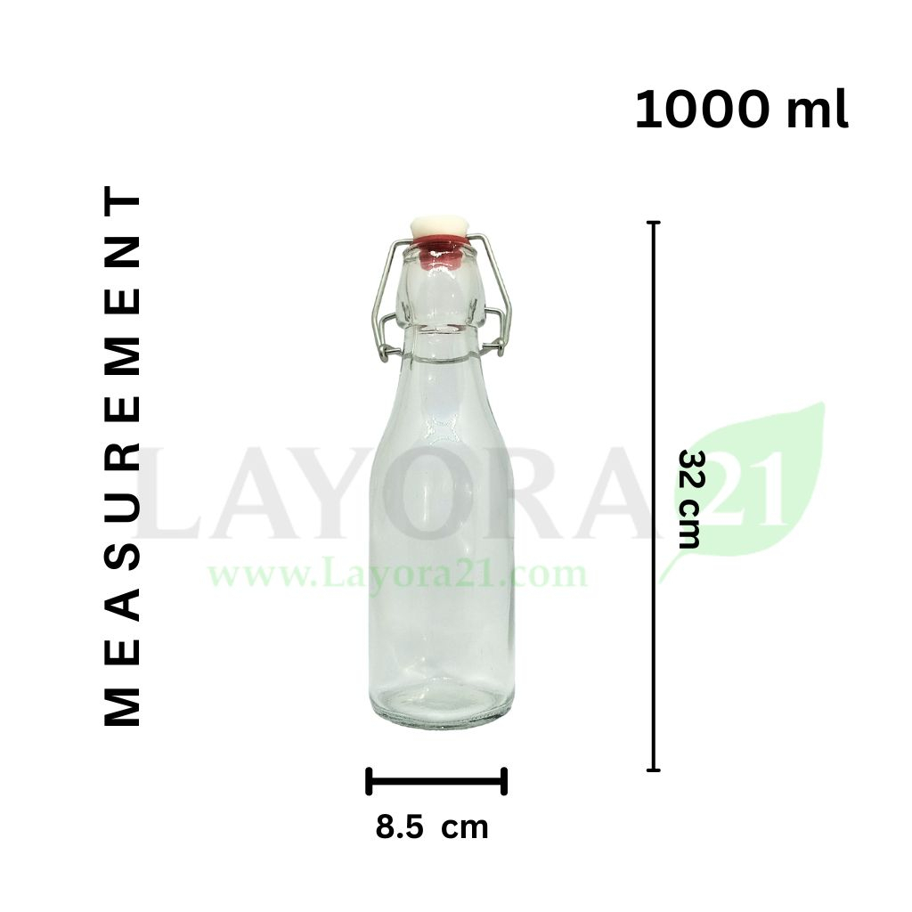 Jual Botol Kaca Flip Top Tutup Flexibel Swing Cap Water Bottle With Air Tight Cap P070 0147