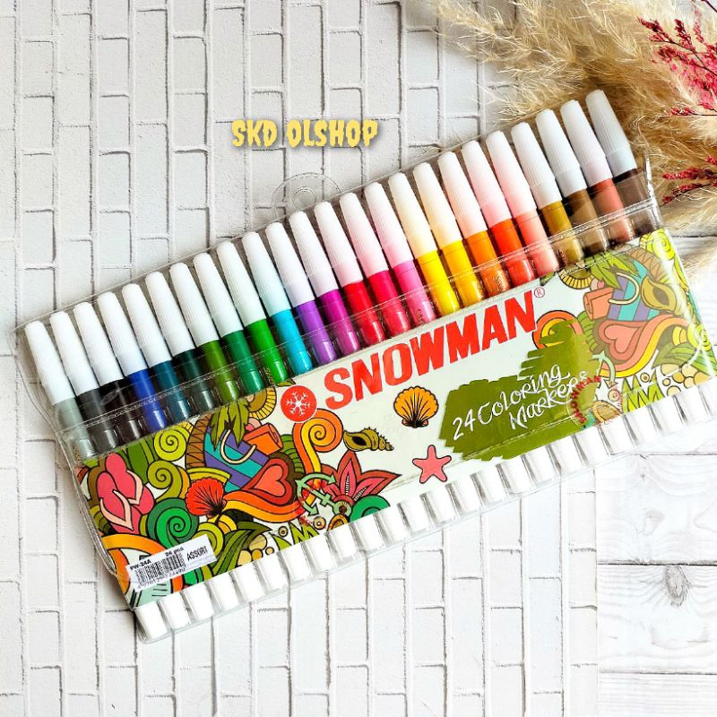 Jual SPIDOL SNOWMAN 24 WARNA Coloring Marker | Shopee Indonesia