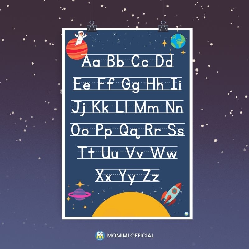 Jual Poster Dinding Edukasi Belajar Anak Huruf Alfabet Abjad ABC ABCD ...