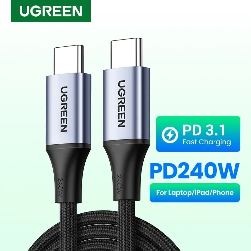 Jual Ugreen 240W PD3.1 USB C To C Braided Cable 5A Fast Charging ...