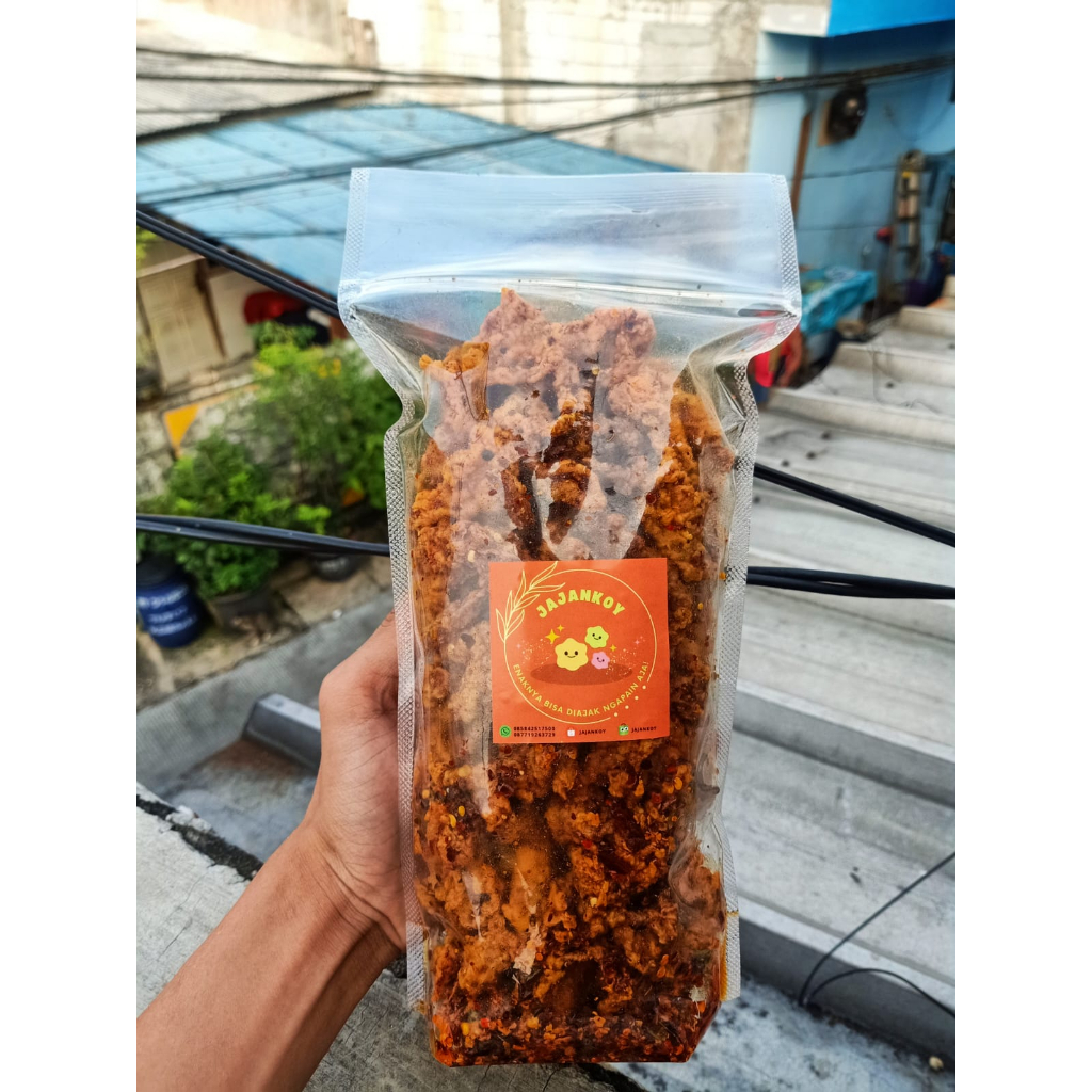 Jual 500gr Keripik Kripik Kulit Ayam Crispy Kulit Ayam Krispi Pedas