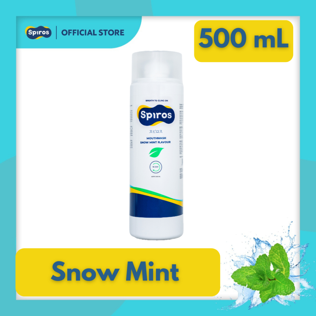 Jual Spiros Mouthwash SNOW MINT Flavour Bottle 500 mL Obat Kumur