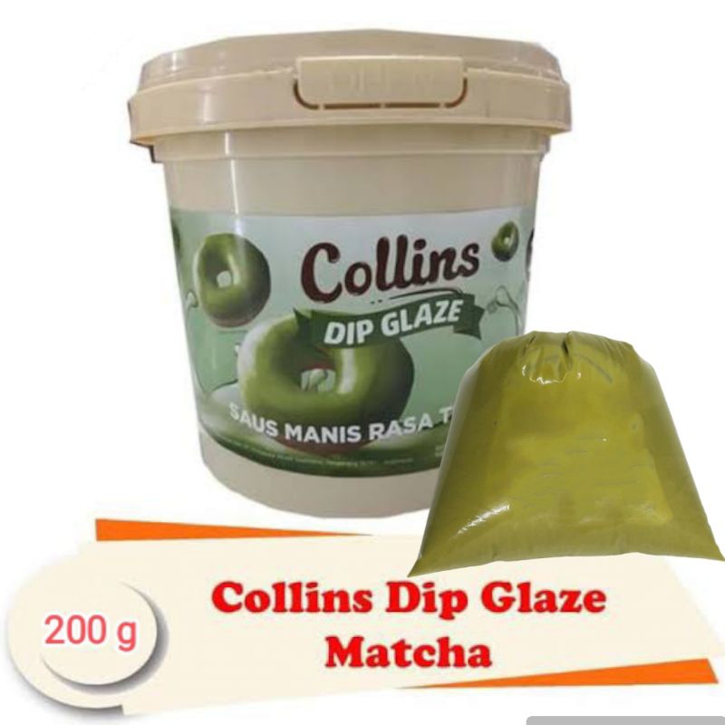 Jual Collins Dip Glaze Matcha repack plastik 200gram selai olesan ...