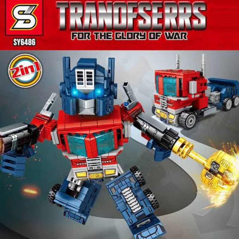 Jual MAINAN EDUKASI BRICKS ROBOT 2 IN 1 TRANSFORMER OPTIMUS PRIME MOBIL ...