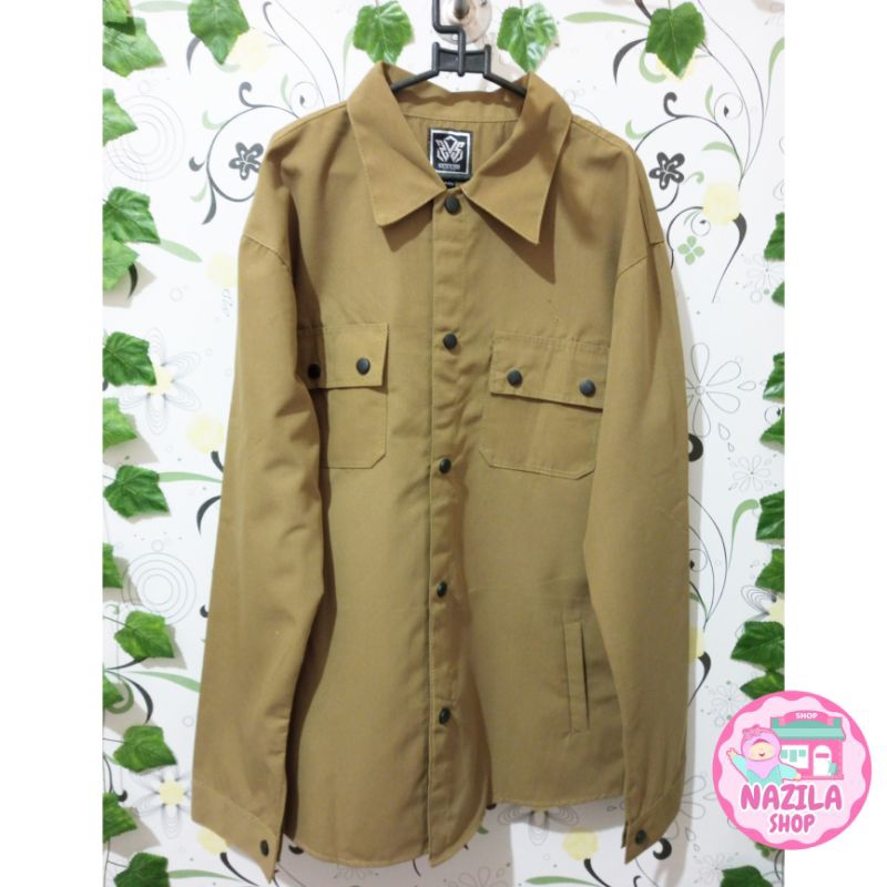 Jual Jaket Kemeja Kanvas Warna Cream/Mocca | Shopee Indonesia