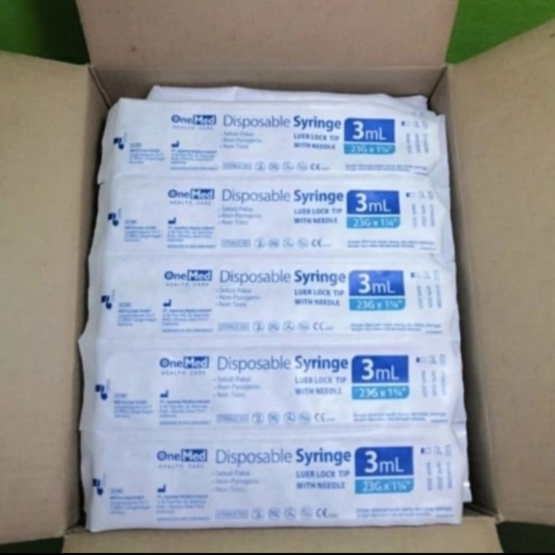 Jual Jarum Suntik Spuit Syringe Onemed Disposable 1 ml 2 ml 3 ml 5 ml ...