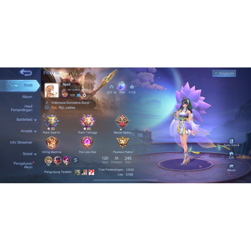 Jual akun mlbb Shopee Indonesia