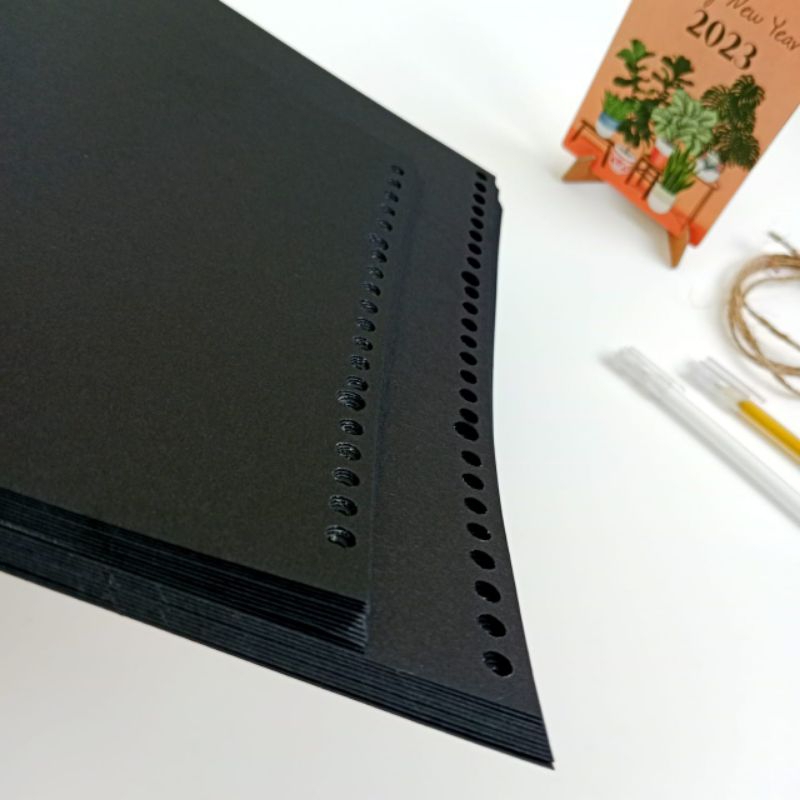 Jual LOOSE LEAF BLACK PEPER/ISI BINDER WARNA HITAM/A5 20 RING/B5 26 ...
