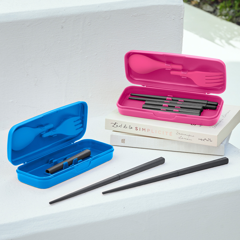 Jual PAKET 2 SET PORTABLE CHOPSTICK Tupperware Sumpit, Sendok Makan ...