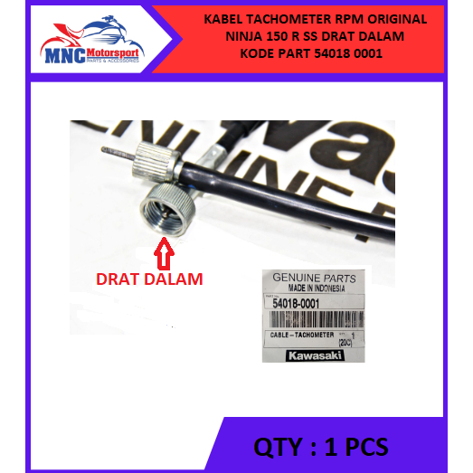 Jual KABEL TACHOMETER RPM ORIGINAL NINJA 150 R SS DRAT DALAM 54018 0001 ...