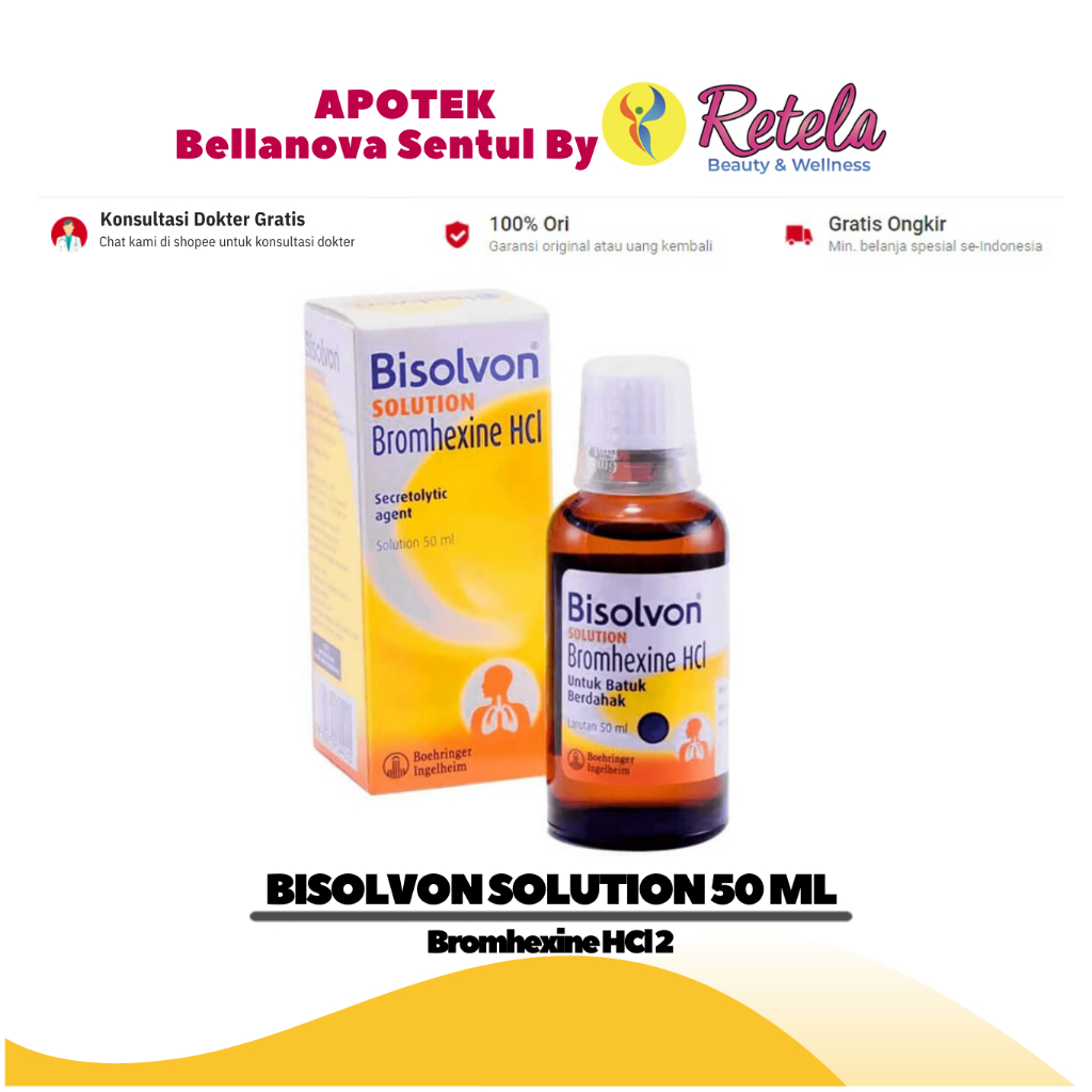 Jual BISOLVON SOLUTION 50ML | Shopee Indonesia